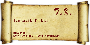 Tancsik Kitti névjegykártya