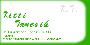 kitti tancsik business card